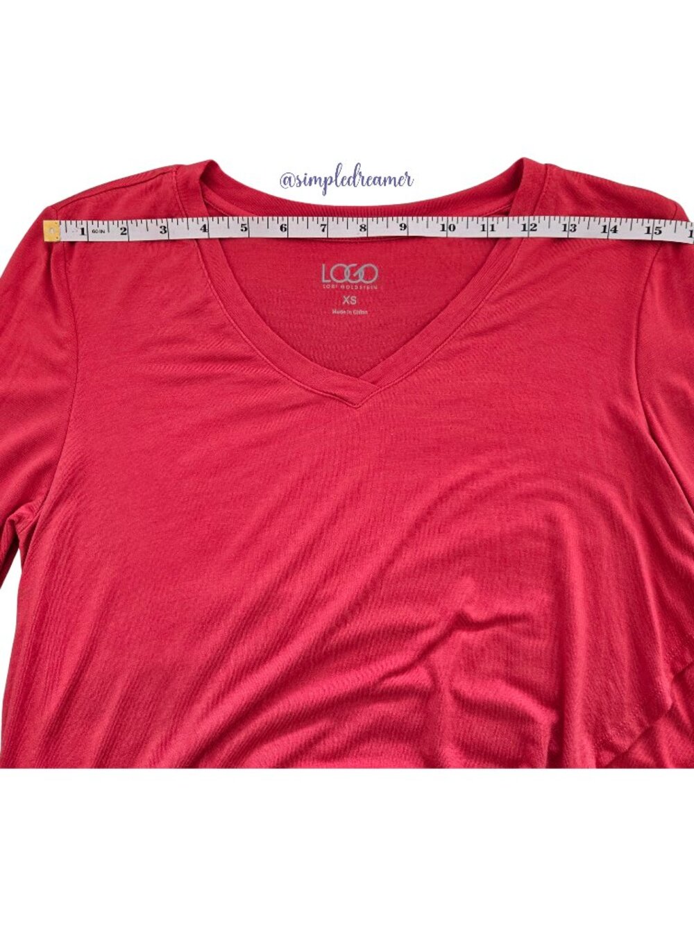 LOGO Lori Goldstein V-Neck Asymmetric Overlay Knit Top Blood Orange XS - Picture 11 of 13